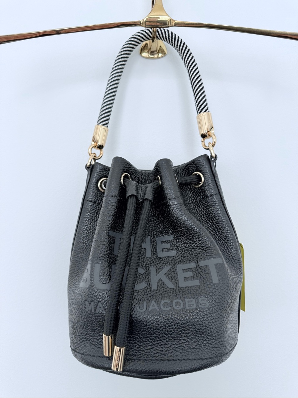 Marc Jacobs The Bucket Black Leather Drawstring Bag